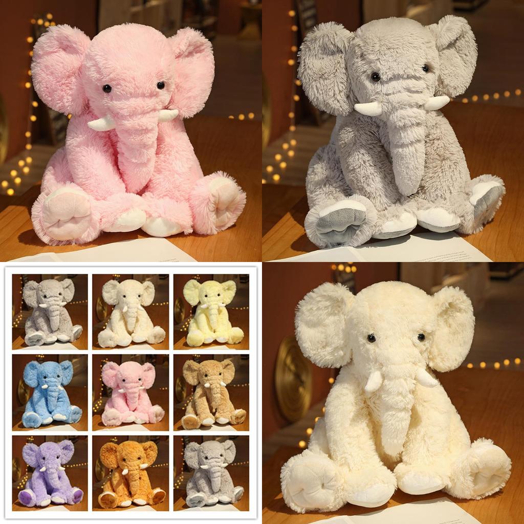 Elephant Plush Toy Stuffed Animal With Soft Pp Cotton Filling For Kids Nursery Decor