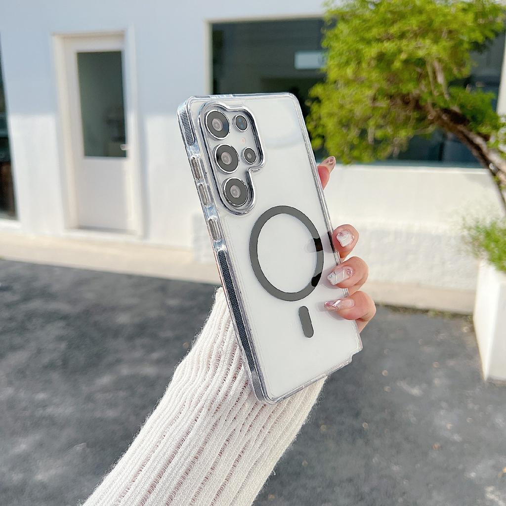 For Samsung Galaxy S25 Ultra Magnetic Case Compatible with MagSafe Clear TPU Phone Back Cover
