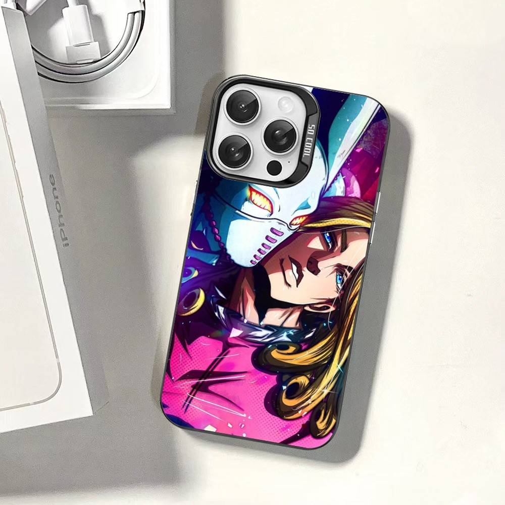 Anime Jojo Bizarre Adventure Phone Case For IPhone 17 16 15 14 11 12 13 Pro Max Plus Pro Colored Silver Cover