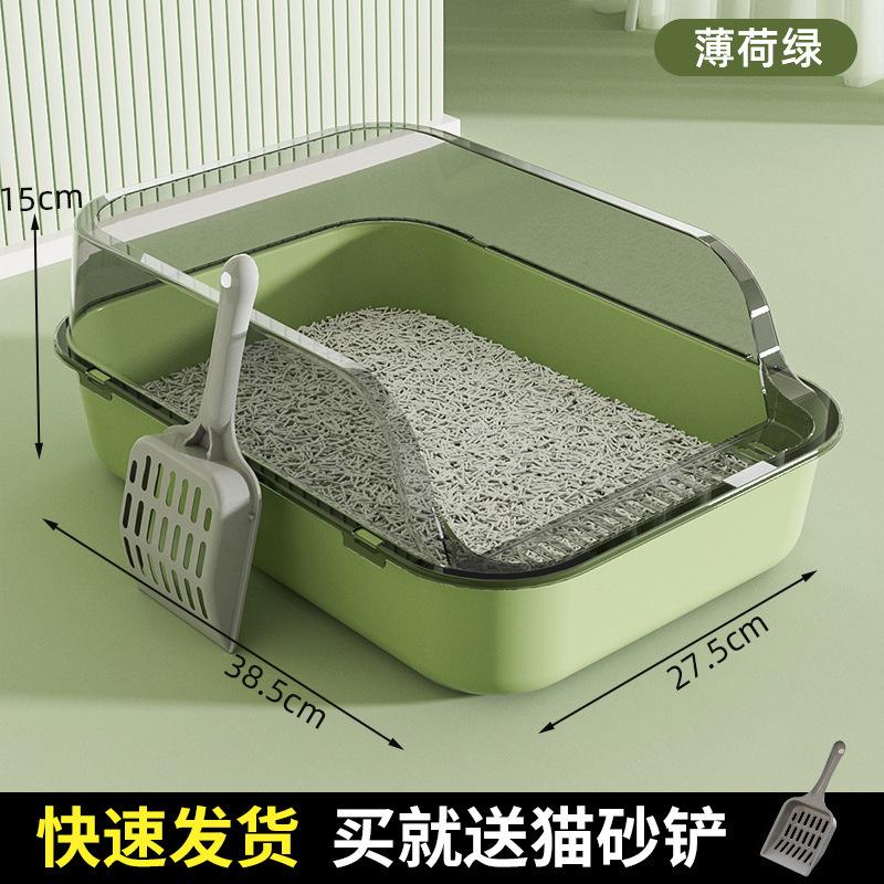 Medium Litter Box in Mint Green for Indoor Cats