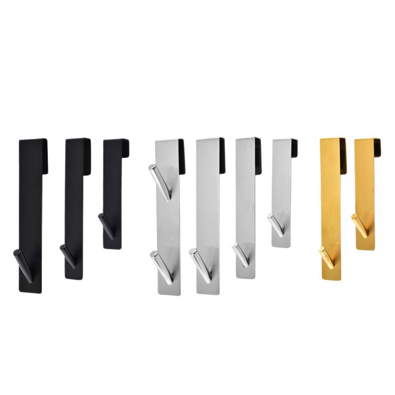 I lager Rostfritt Stål Dubbelkrok för Badrumshanddukar och Kläder, Ingen borrning krävs