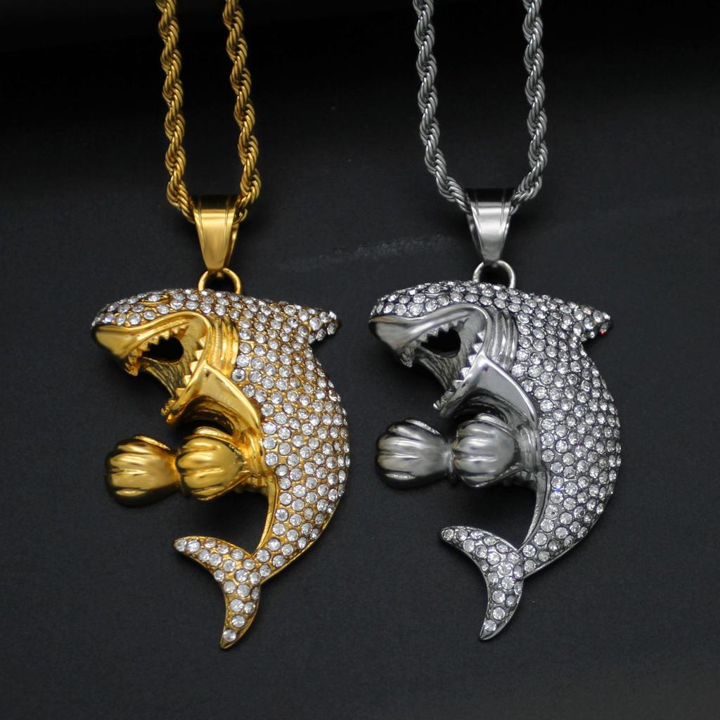 Ciondolo Hip-hop Tridimensionale Guanti da Pugilato Balena Nicchia Moda Accessori di Lusso Leggero Collana