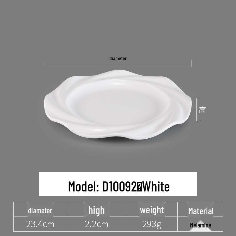 Irregular Shaped White Melamine Plates for Hotel & Restaurant - Porcelain Imitation Cold Dish Saucers