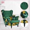 Ari Print Duo Scandinavian Wing Chair Family Furniture Green Velvet