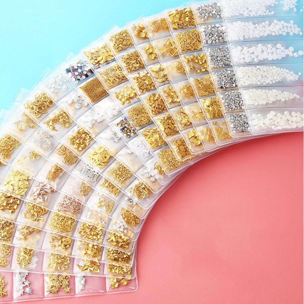 Buy 1 Pack Nail Rivets Mixed 3D DIY Hollow Metal Frame Nail Art Decorations Gold Rivet Manicure