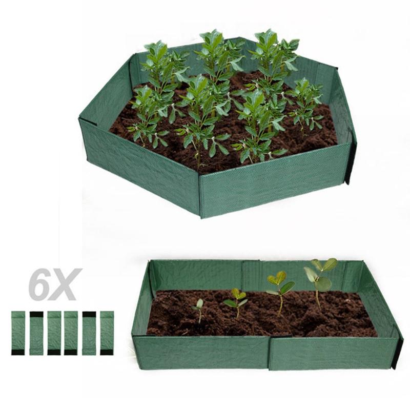 Mobile Garden Polygonal Flowerbed Box, Heavy Duty Plastic Planter Box Bed for Growing Flowers