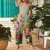 Women's Casual Jumpsuit, Sleeveless Printed Cotton Jumpsuit