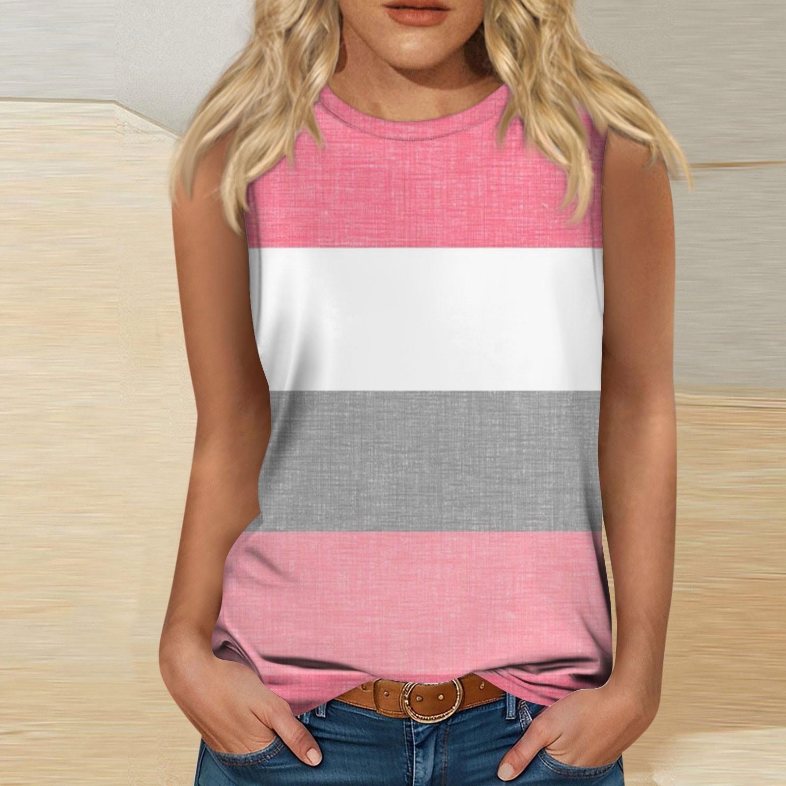 Women s Casual Tunic Tops To Wear With Leggings Sleeveless Shirts Flowy Tanks Blouses M