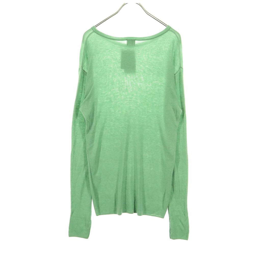 unused green label relaxing Long sleeve Round-neck wool knit sweater Men's Used