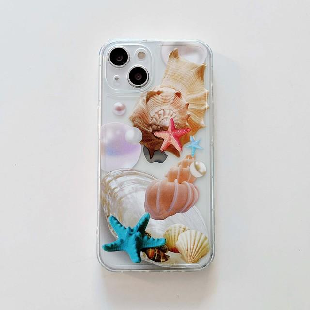 

Рельефный жемчужный спиральный ракушка в форме морской звезды, милый силиконовый мягкий чехол для телефона с океаном для Iphone 12 13 11 14 Pro Max Plus Xsmax X Xr, задняя крышка for iphone xr