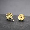 Gold Color Blowball Brooch Stainless Steel Women Brooch Minimalist Flower Lapel Pin  Daily