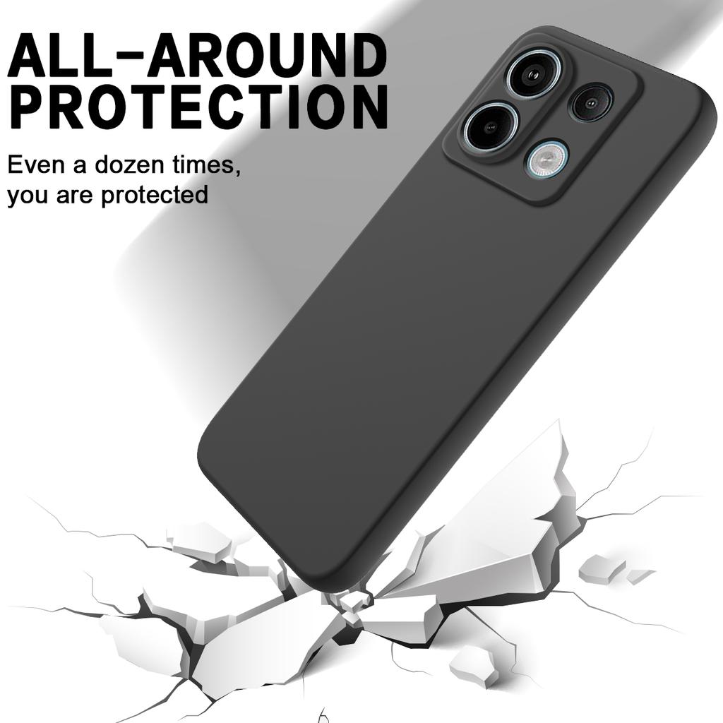 For Xiaomi Poco X6 5G/Redmi Note 13 Pro 5G Case with Strap Liquid Silicone Phone Back Cover