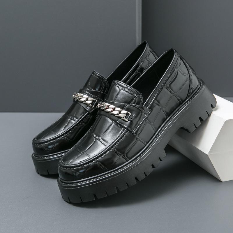 2025 British Style Plus Size Business Leather Shoes for Men - Height Increasing Thick-Soled Design