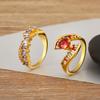 Nidin Light Luxury 3 Styles Rainbow Rings For Female Inlaid Colorful Zircon Elegant Aesthetic Finger Jewelry Gift Wholesale
