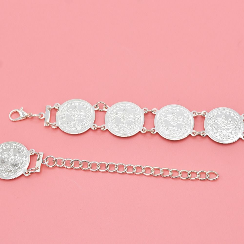 Silbernes Metallmünzen-Hüftkette Metall Goldener Gürtel Traditioneller Ethnischen Stil Gürtel Festival Zubehör