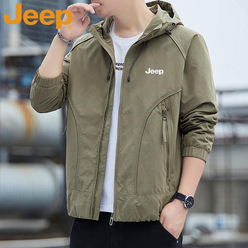 Jeep Men's Spring Autumn Hooded Jacket