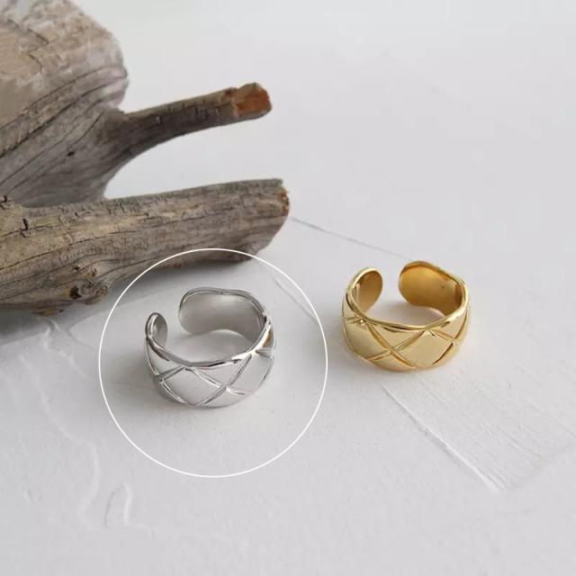 ANENJERY Damenmode-Schmuck, bezaubernder unregelmäßiger Ketten-geometrischer Ring, offener Goldring für Damen und Herren, Party-Geschenk-Accessoires