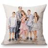 Baby Mother Parenting Art Cozy Family Hand Drawing Sketch Home Decoration Cotton Linen Sofa Throw Pillow Case Car Cushion Cover