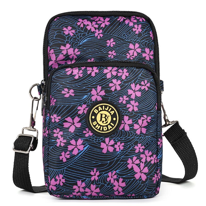 Women's Crossbody Nylon Mini Handbag - Mobile Phone & Coin Purse