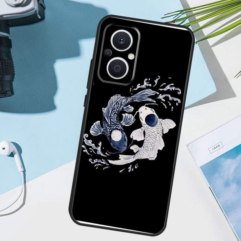 Yin Yang Koi Case For OPPO Reno 13F 13 12 11 F 8T 7 8 10 Pro OPPO Find X8 X6 Pro X3 X5 Lite Cover Funda