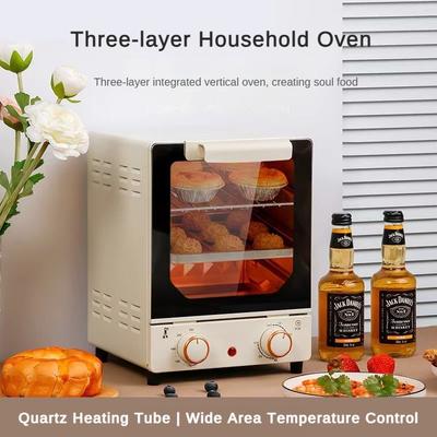 Mini four électrique Vertical 15l, multifonctionnel à trois couches, Position de cuisson, antidéflagrant et rôtissoire domestique sûr