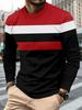 Casual Men's Striped Long Sleeve T-Shirt, Comfortable Daily Wear Essential