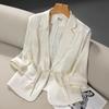 Jachetă de costum scurtă elegantă în stil occidental, cu manșete cu nasturi și modele delicate pentru primăvară și toamnă