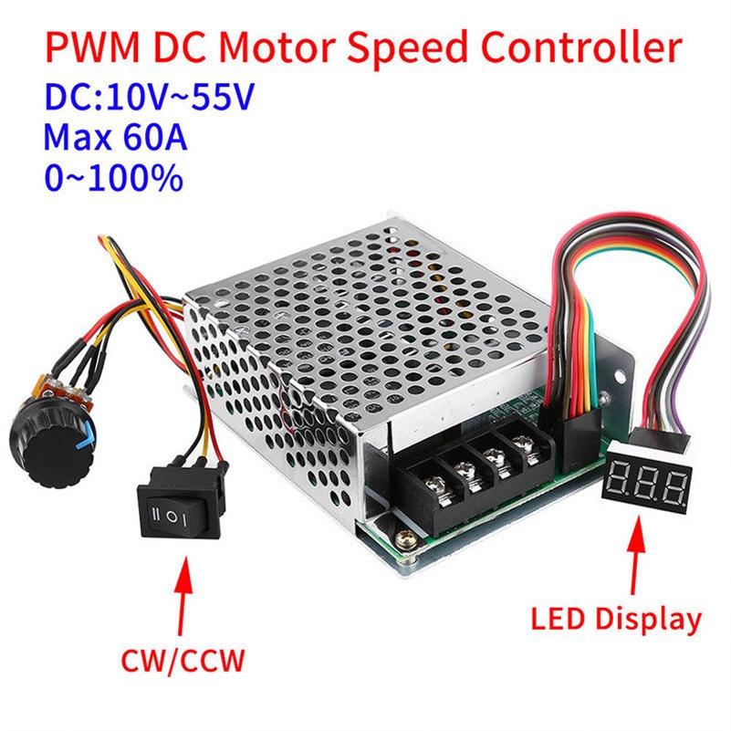DC 12V 24V 36V 40A PWM Motor Speed Controller CW CCW Revesible Switch Regulator