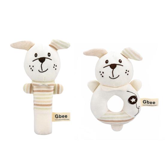 2Pcs Baby Rattles Soft Cute Emotional Comfort Hand Bell Stuffed Rabbit Bear Lion Dog Plush Rattle Toys Toddler Toy