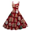 Women's Fashion Casual Christmas Print Sexy Off-the-shoulder Punk Retro Dress