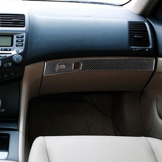 2Pcs Carbon Fiber Glove Box Panel Cover Trim For Honda Accord Sedan 2003-2007