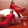ThreeGun Anti-Static Pure Cotton Red Thermal Underwear Set
