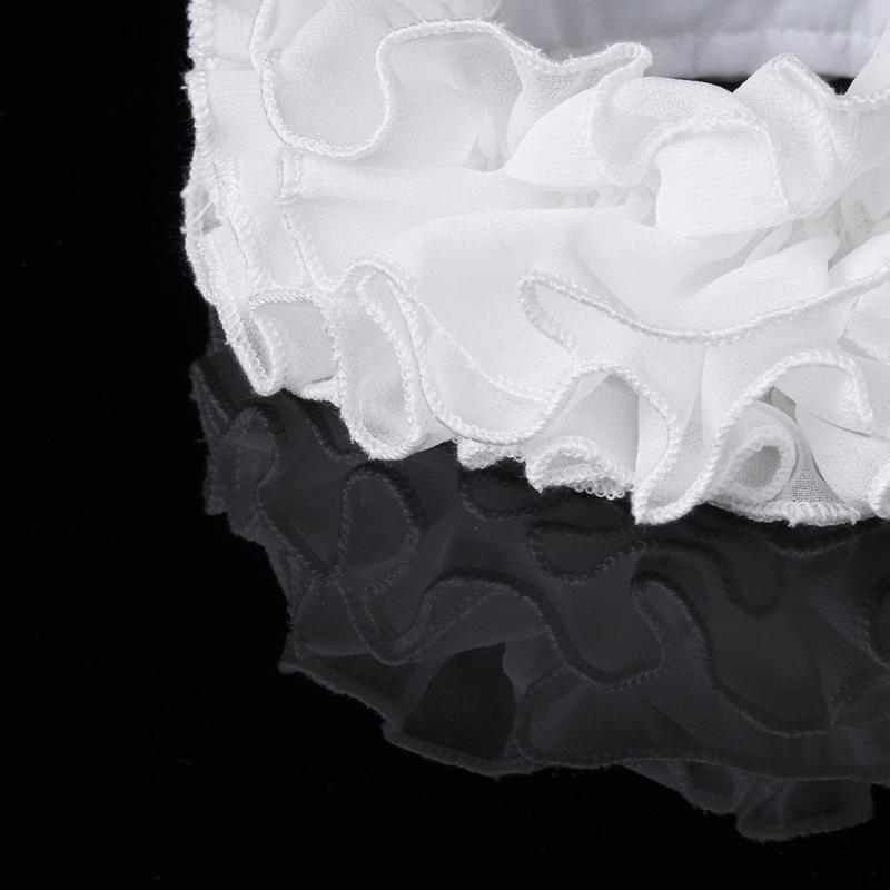 Elizabethan Ruffle False Collar Victorian Style Neck Ruff and Wrist Cuffs Set for Halloween Cosplay Costume Accessories