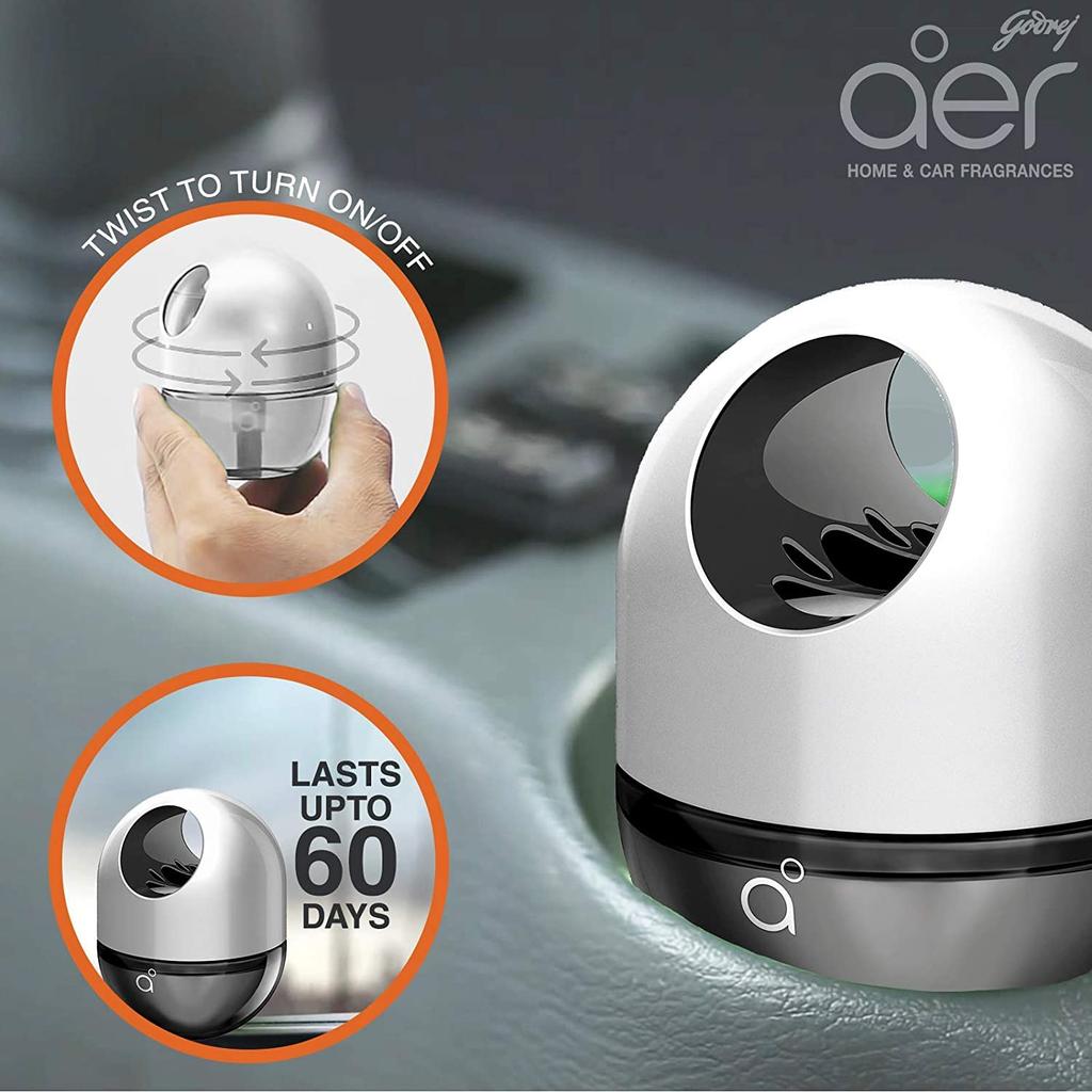 Godrej Aer Twist Auto Lufterfrischer Moschus Nach Rauch 45g Langanhaltend Auslaufsicher Armaturenbrett Duft