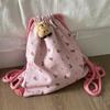 New Cute Print Little Bear Backpack Solid Color Drawstring Backpack Storage Bag