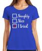 Christmas Naughty Nice I Tried Funny Gift Santa Ladies Tshirt