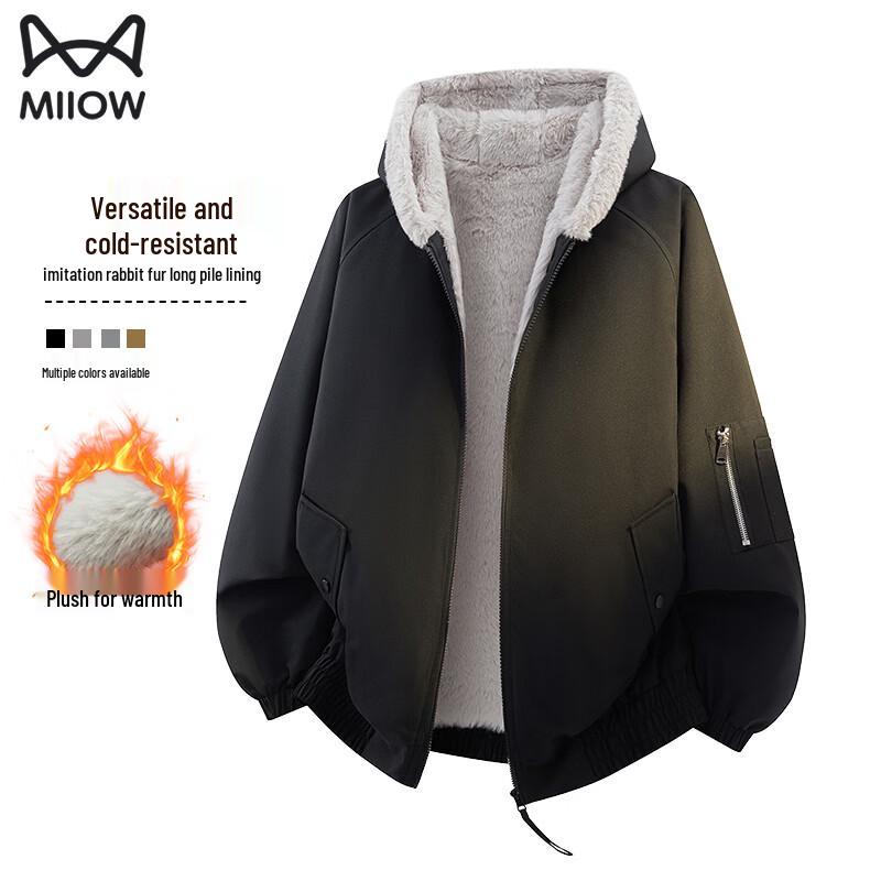 Men s Winter Plus Velvet Warm Cotton Jacket 4XL
