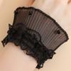 Ruffle Lace Trim Arm Covers Wrist Cuffs Sleeves For Women Dress Outfit Enhancer Sheer Armband Daily Wear Accessory