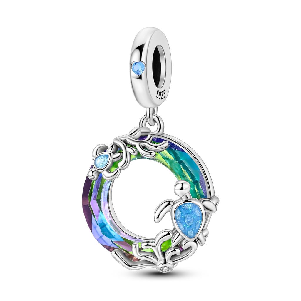 New Summer Charms Beads Pendant Copper Turtle Shell Ocean Fruit Summer Blue Charms For Bracelet Women Jewelry Gift