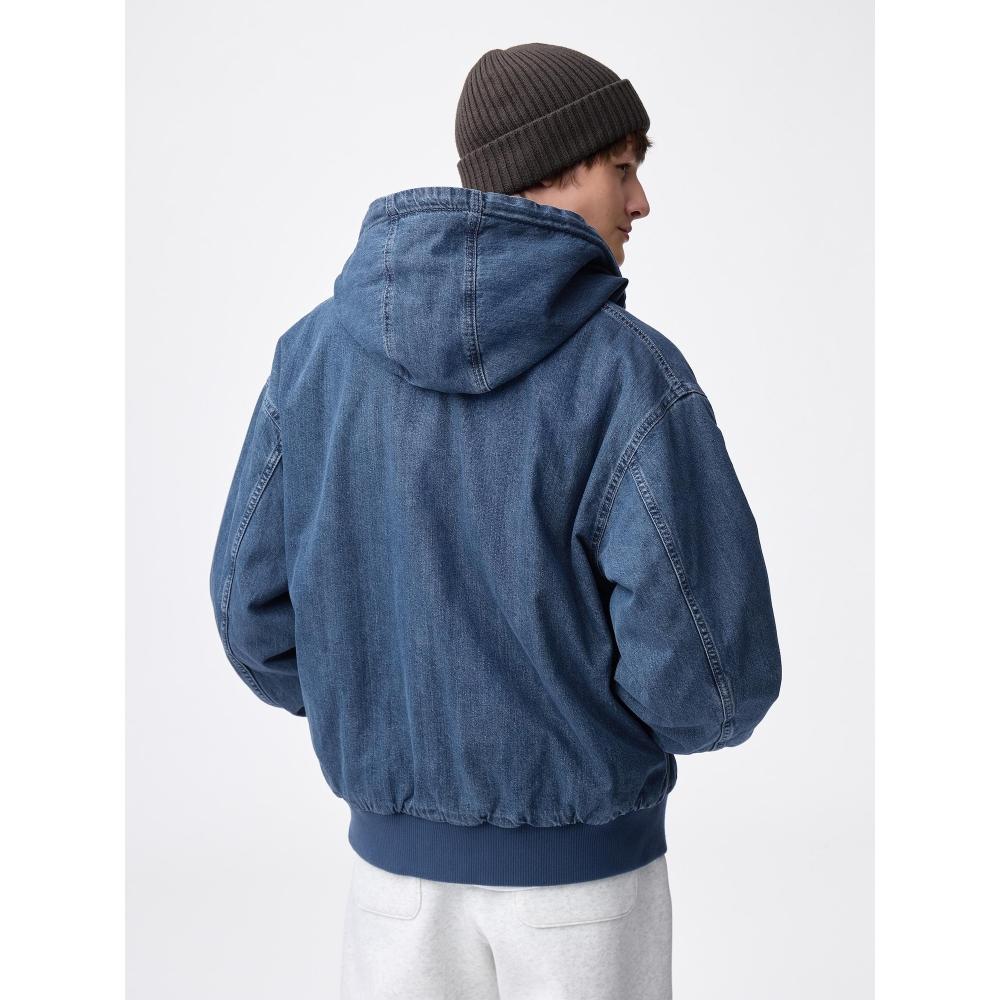 Gu Denim Padded Zip Up Parka