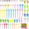 Set di mini forchette da frutta e tagliaverdure per bambini, stuzzicadenti in plastica a forma di animale per decorare la scatola del pranzo Bento