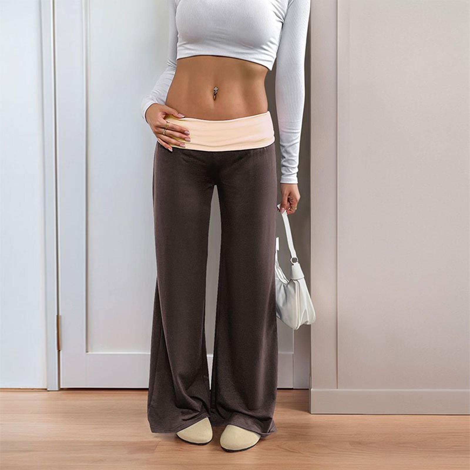 

Жіночі штани для йоги з високою посадкою, широкими штанинами вільного крою, повсякденні спортивні штани L