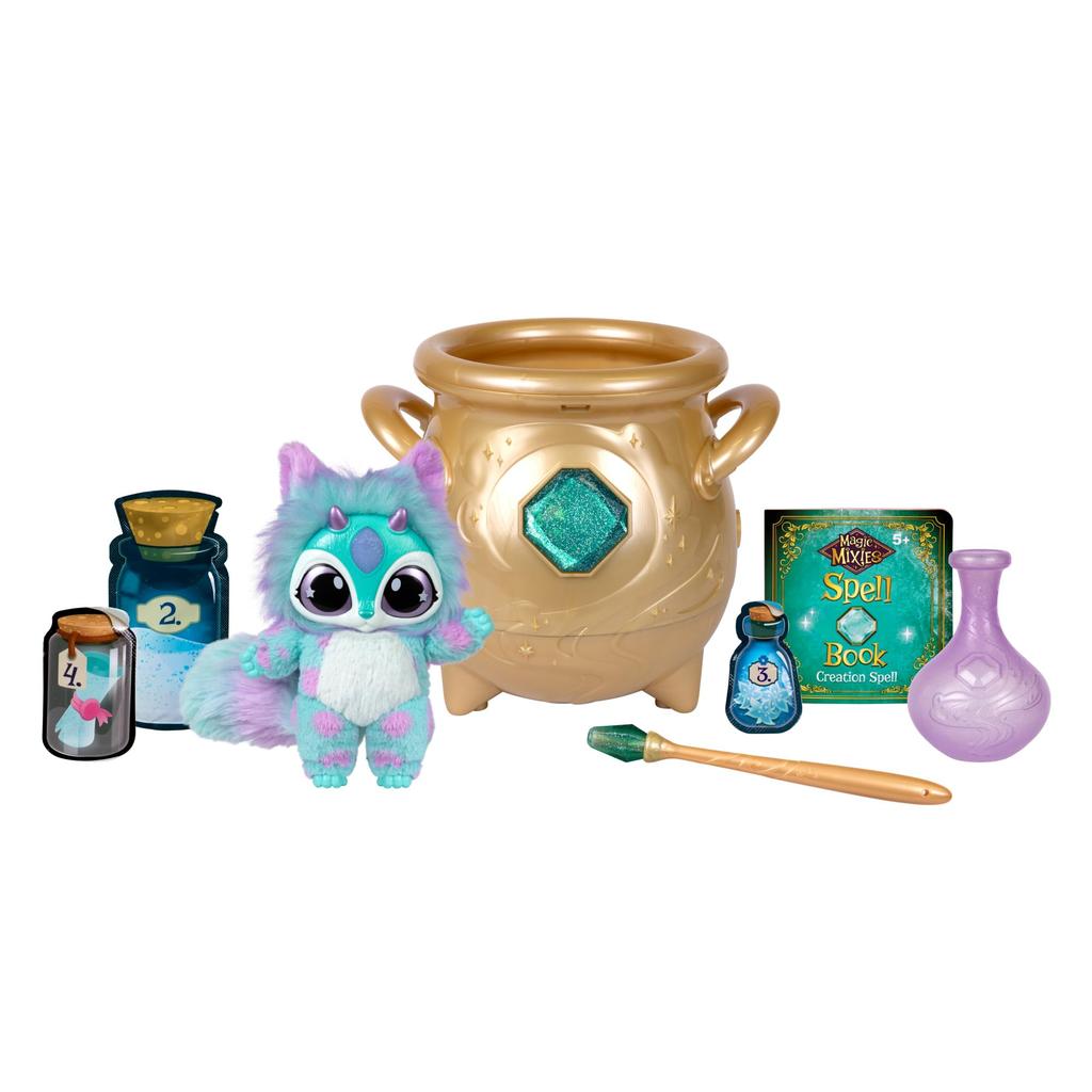 Magic Mixies Magical Real Misting Gold Cauldron 8 Inch Plush Add magical ingredients according to the - Non-Electronic Toy. spellbook.
