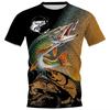 Summer Men's Fish 3D Printed Crew Neck Short Sleeve T-Shirt