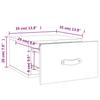 Wall Mounted Nightstand Concrete Gray 35 x 35 x 20 cm