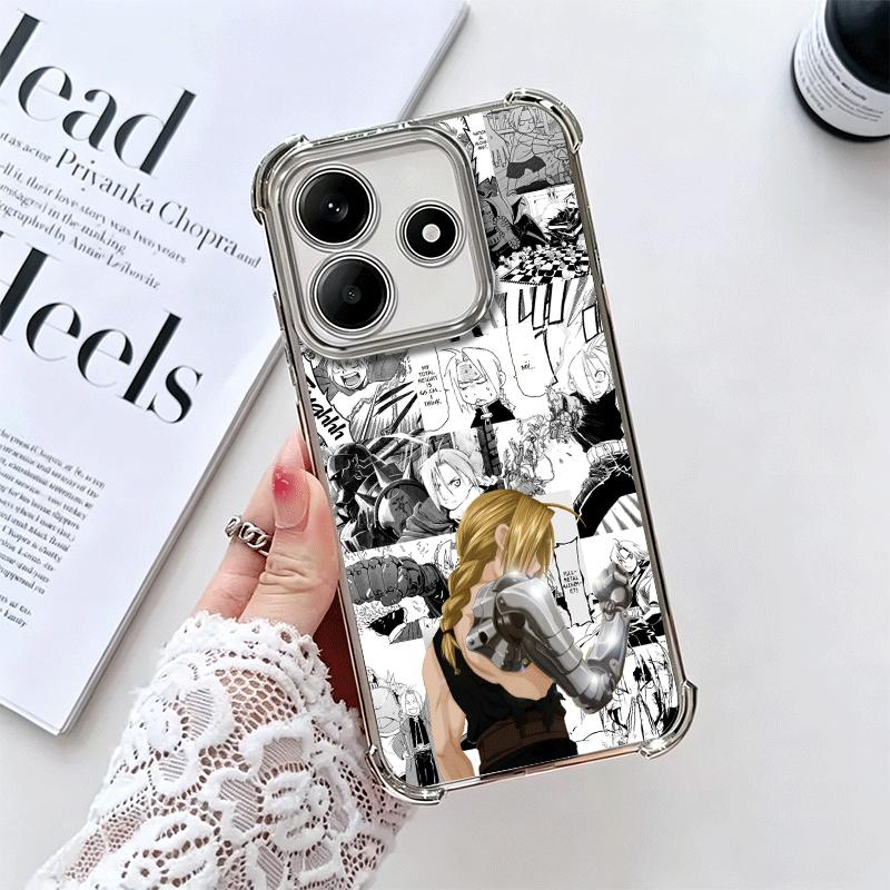 

F-ullmetal A-Alchemist Anime Plating Phone Case For Xiaomi Redmi Note 14 15 Pro Plus 13 12 11 11S 11T 10 9S 9 5G Anti-Fall Airab Redmi Note 15 Pro 5G