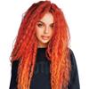 Elegant Long Orange Water Wave Wig with Center Part Bangs High Temperature Fiber Synthetic Wigs for Women Cosplay Costume Gifts
