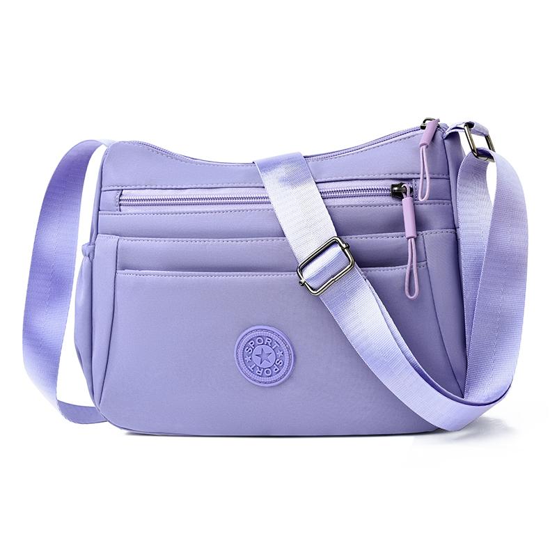 Vrijetijd Eenvoudige Dames Schoudertas Nylon Meerdere Vakken Waterdichte Messenger Bag Effen Kleur Vrouwen Schoudertas voor Uitjes