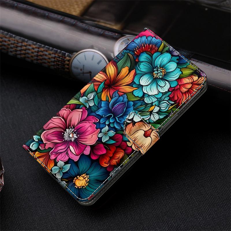 A55 A16 Wallet Funda for Samsung Galaxy A16 A55 A35 A25 A15 A51 A71 A31 A41 Shell 3D Flower Painted Leather Card Slot Phone Case
