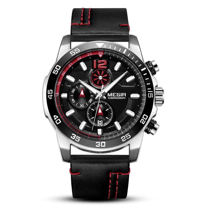 Men S Watch, Fashion Timing Waterproof Leather Sports Quartz Men S Watch 2131G